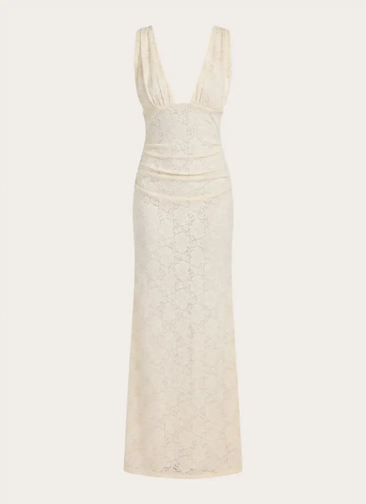 Aarin Lace Maxi Dress - Cream - Maxi Dresses