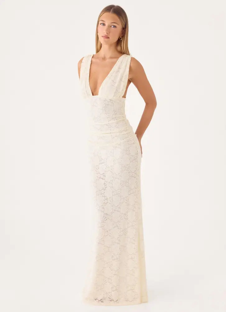 Aarin Lace Maxi Dress - Cream - Maxi Dresses