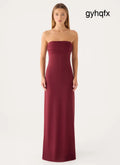 Almost Yours Strapless Maxi Dress - Burgundy - Maxi Dresses