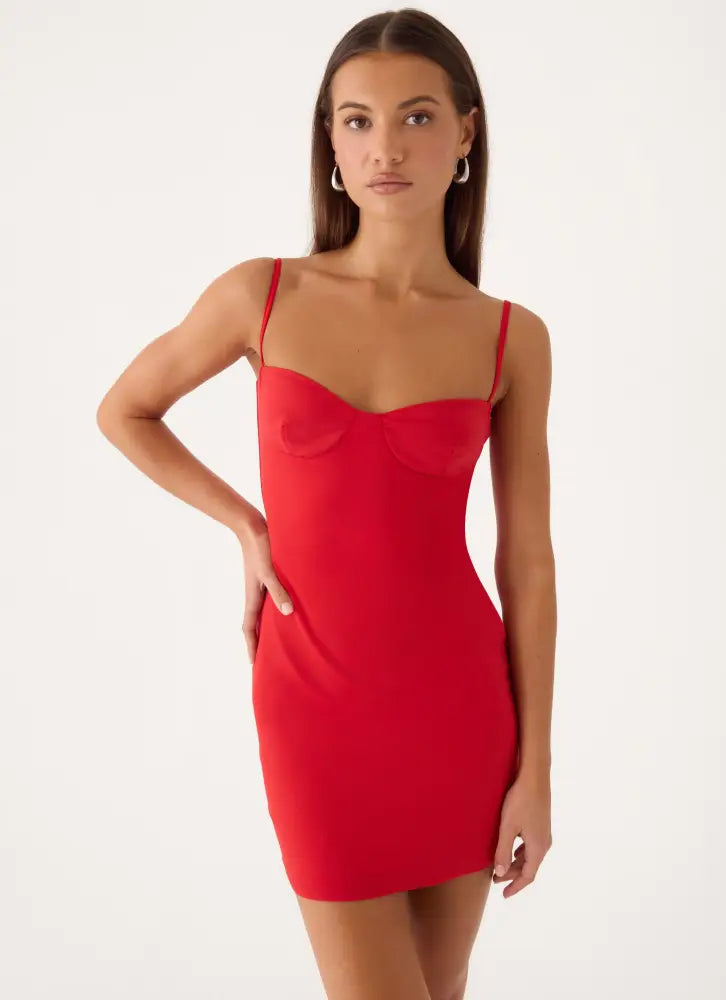 Ame Underwire Mini Dress - Red - Mini Dresses