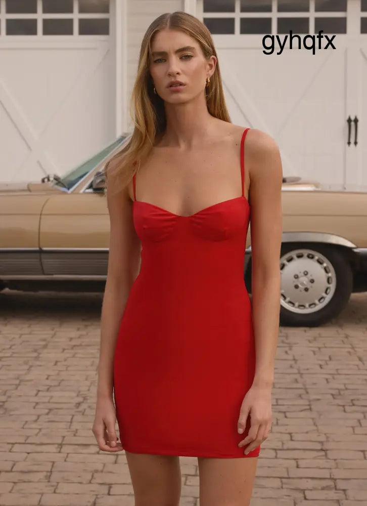 Ame Underwire Mini Dress - Red - Mini Dresses
