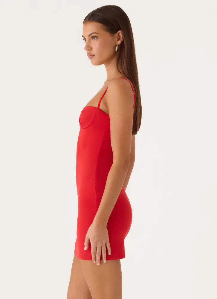 Ame Underwire Mini Dress - Red - Mini Dresses