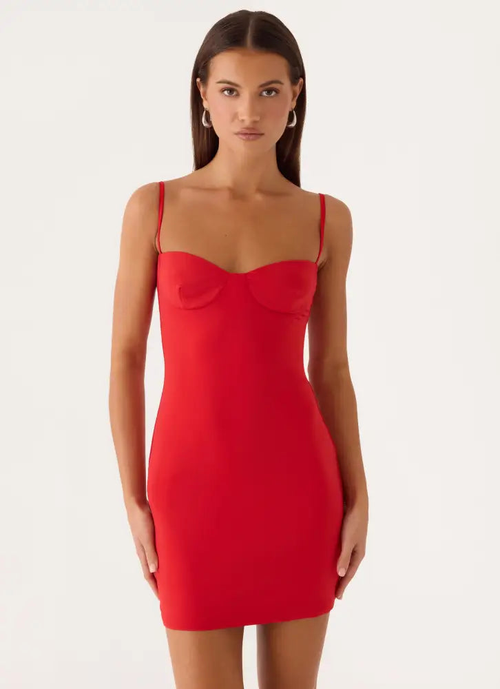 Ame Underwire Mini Dress - Red - Mini Dresses