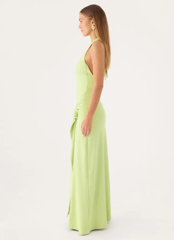 Cristal Halter Maxi Dress - Lime - Maxi Dresses