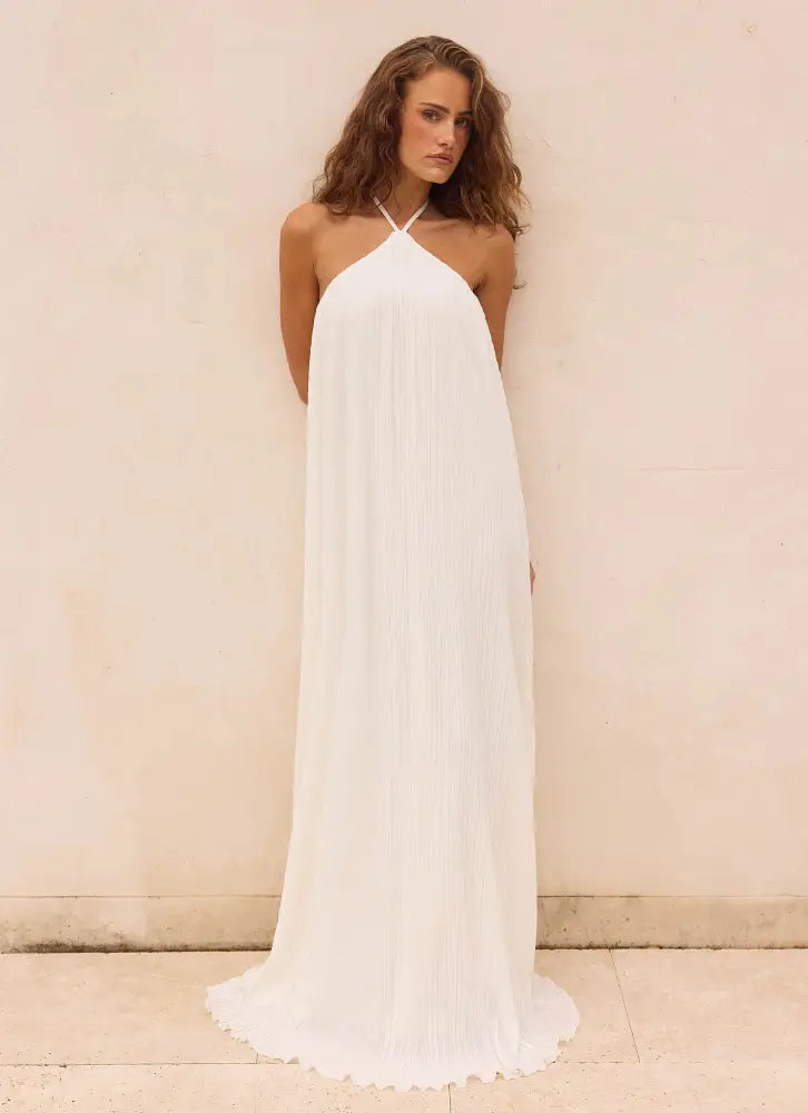 Danni Halter Maxi Dress - White - Maxi Dresses
