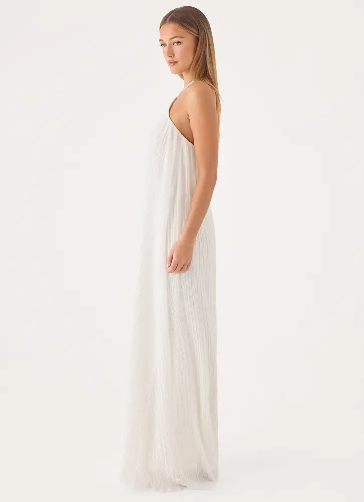Danni Halter Maxi Dress - White - Maxi Dresses