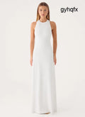 Elliah Cut Out Back Maxi Dress - White - Maxi Dresses