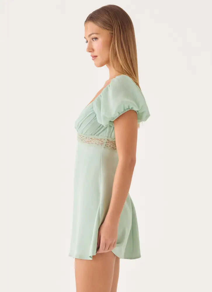 Illit Mini Dress - Sage - Mini Dresses