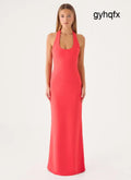 Nardin Maxi Dress - Coral Red - Maxi Dresses