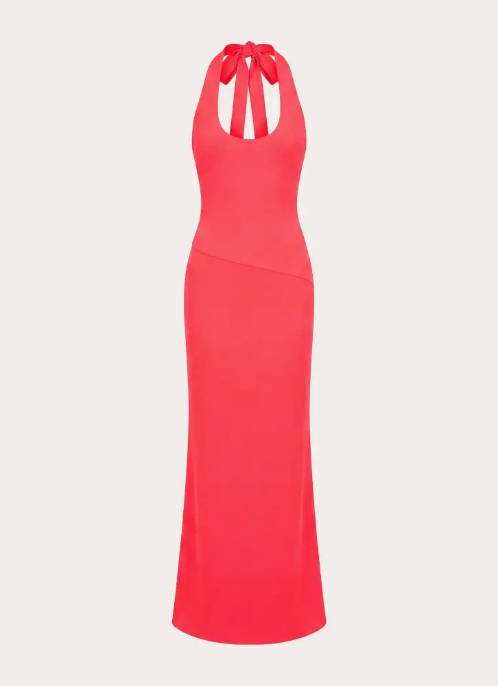 Nardin Maxi Dress - Coral Red - Maxi Dresses
