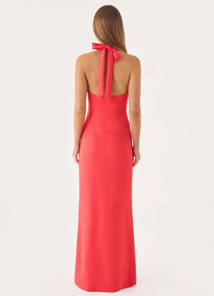 Nardin Maxi Dress - Coral Red - Maxi Dresses