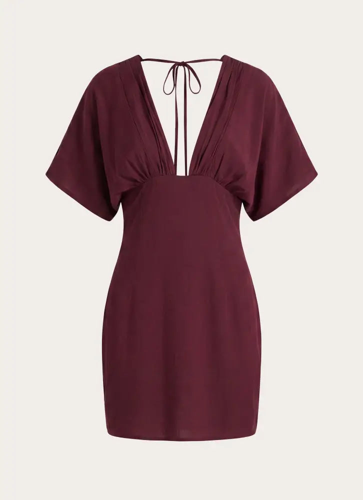 Only For You Mini Dress - Burgundy - Mini Dresses