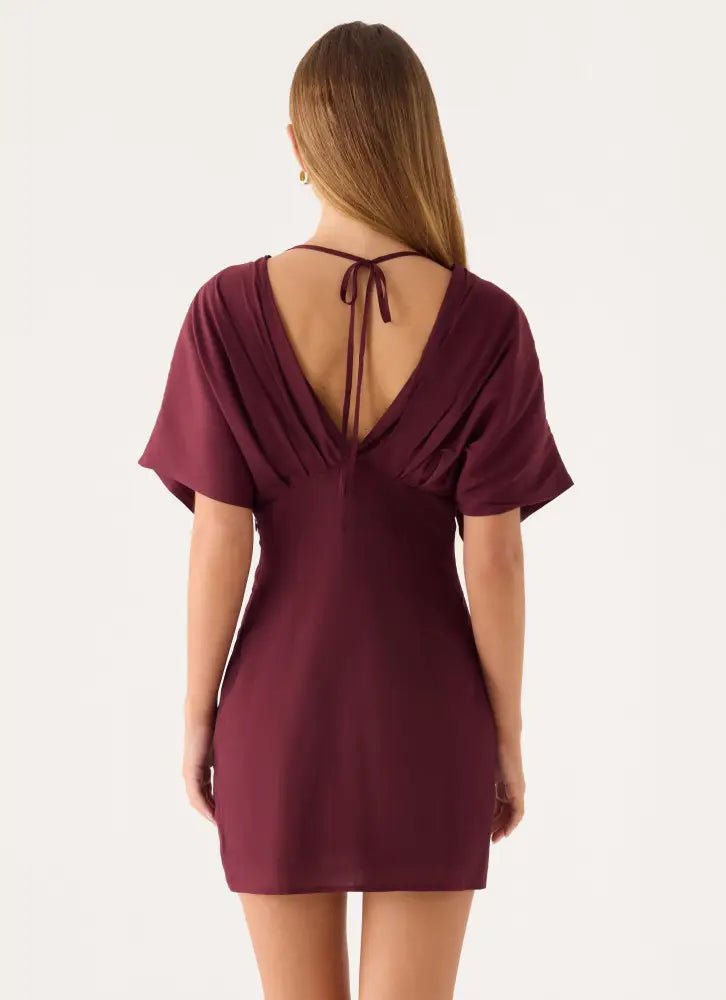 Only For You Mini Dress - Burgundy - Mini Dresses
