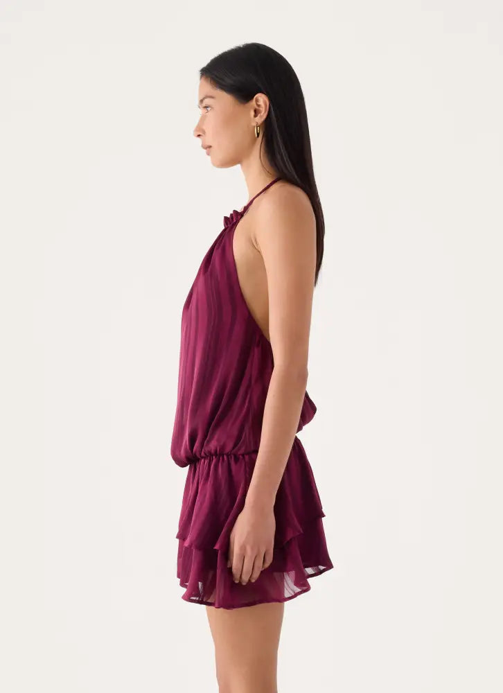 Parade Halter Mini Dress - Plum - Mini Dresses