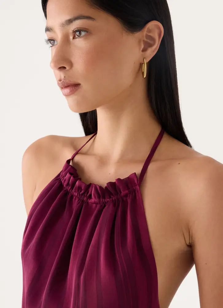 Parade Halter Mini Dress - Plum - Mini Dresses