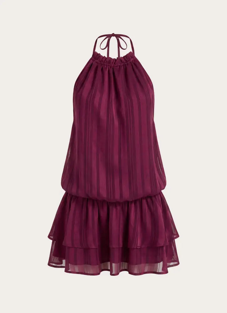 Parade Halter Mini Dress - Plum - Mini Dresses