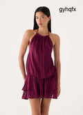 Parade Halter Mini Dress - Plum - Mini Dresses