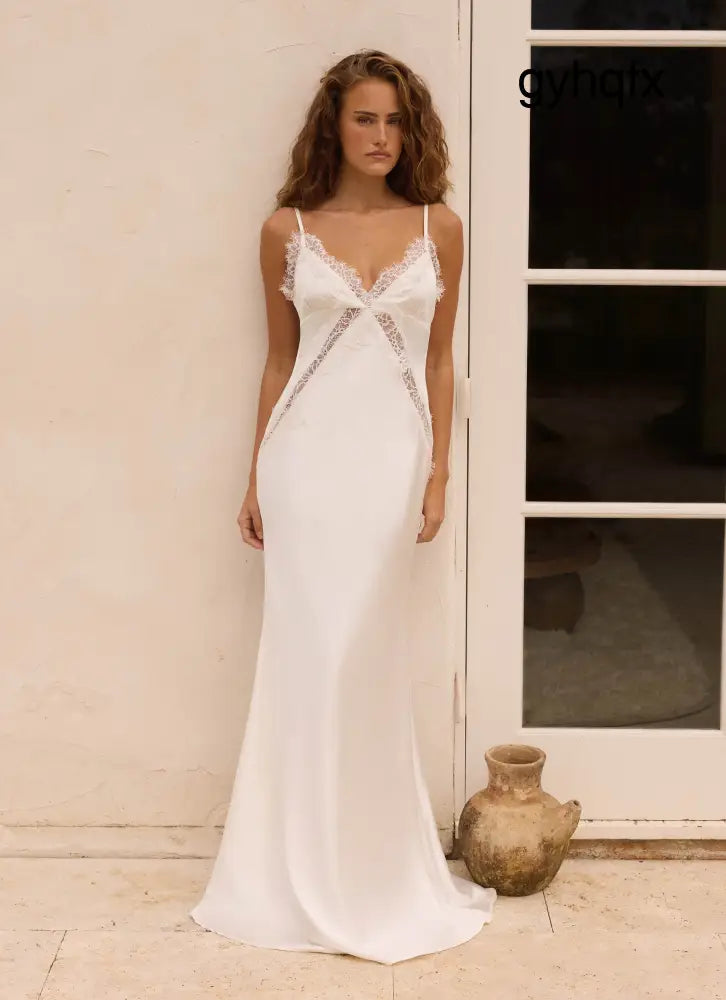 Winona Night Slip Dress - White - Maxi Dresses