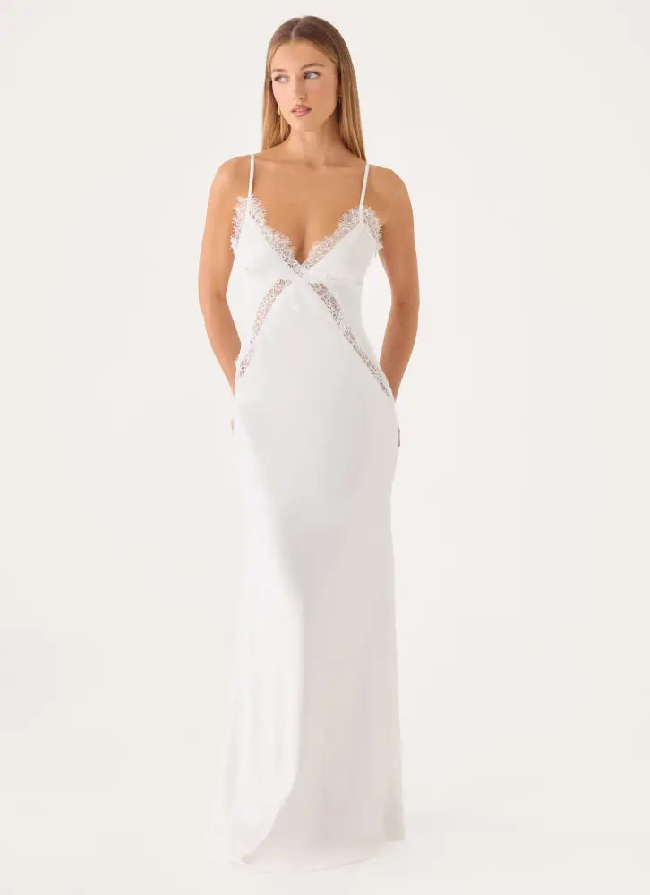 Winona Night Slip Dress - White - Maxi Dresses