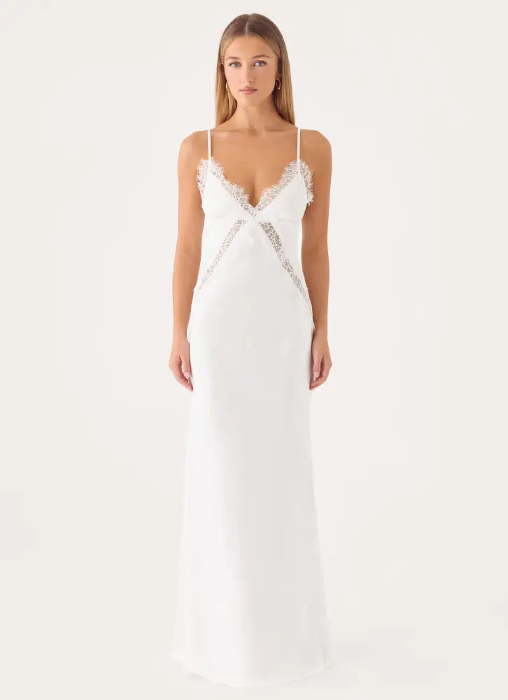 Winona Night Slip Dress - White - Maxi Dresses
