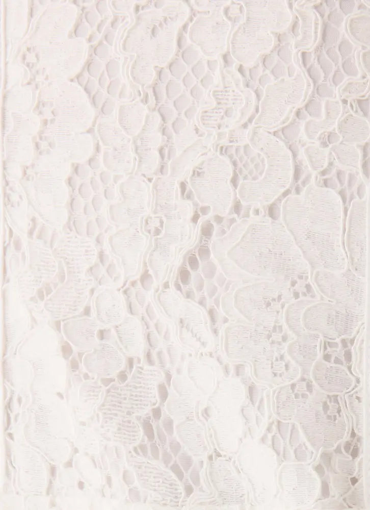 Xylo Lace Mini Dress - White - Mini Dresses