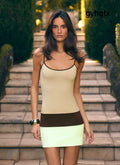 Zaylia Colour Block Mini Dress - Olive - Mini Dresses