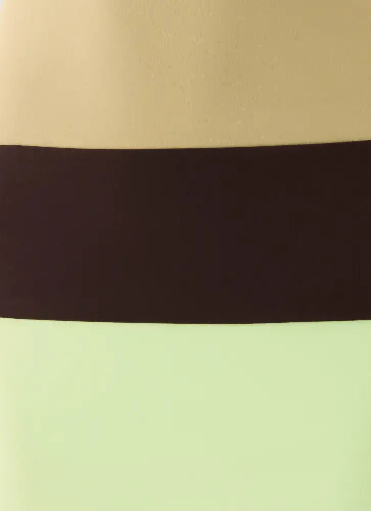 Zaylia Colour Block Mini Dress - Olive - Mini Dresses